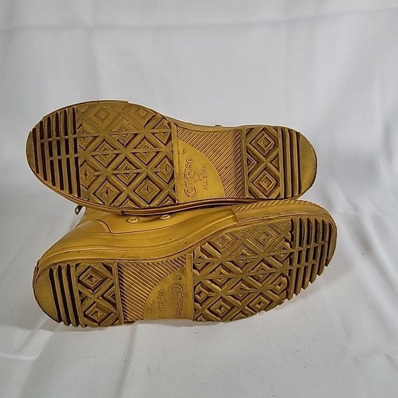 Converse Chuck Taylor Hi-Rise Boot Rubber Yellow Rear Zip 549589C Size W 5.5 - Picture 9 of 12